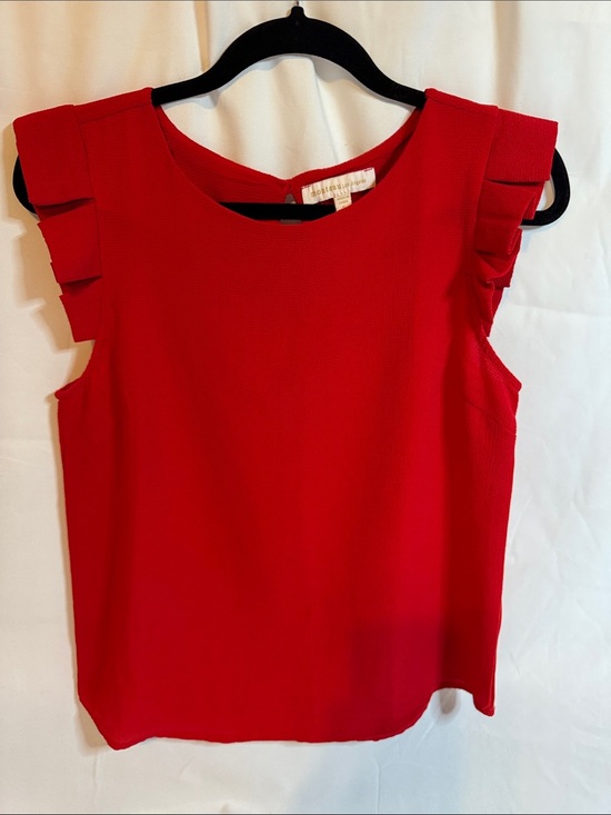 Monteau Tops - Monteau Red Ruffle Sleeve Camisole